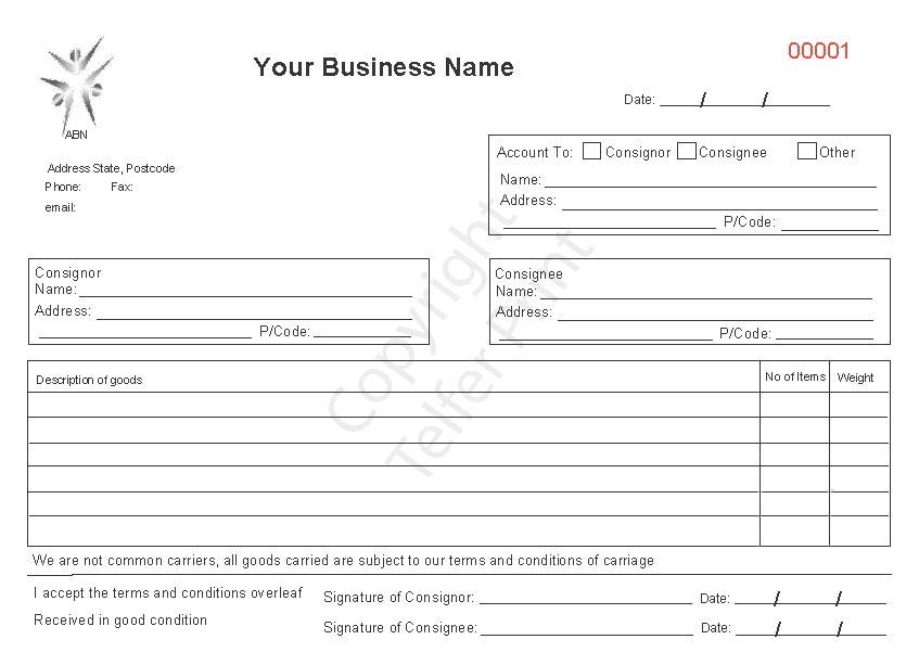 Waste Consignment Note Template