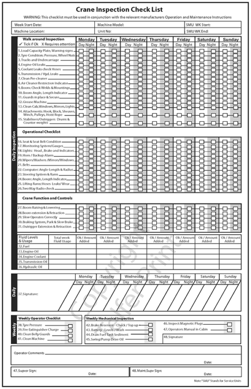 Skid-Steer Pre-Start Checklist Book A5 (Pre-printed)