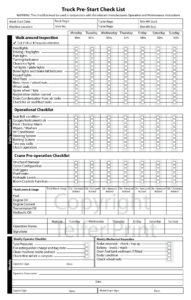 Truck Prestart Checklist Book A4 (Pre-printed)